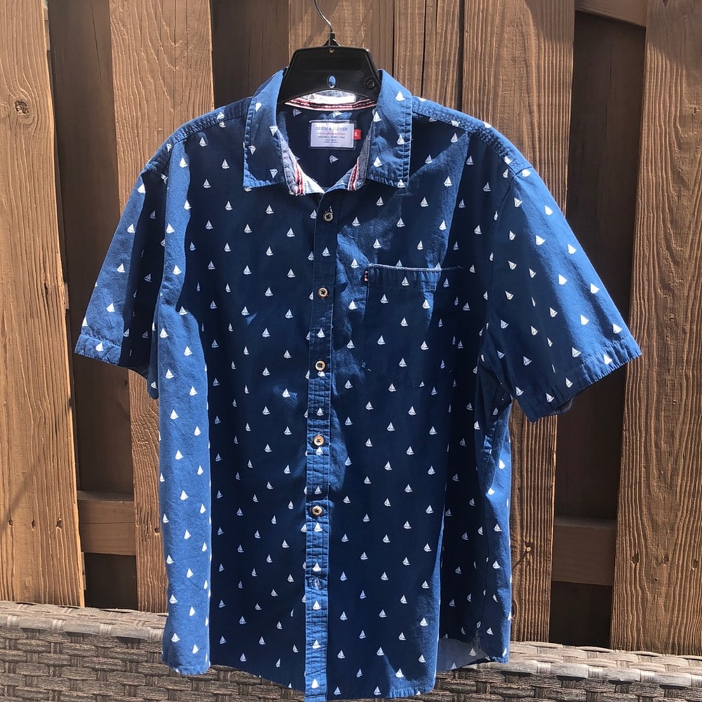 Denim & Flower Men’s Short Sleeve Button Down